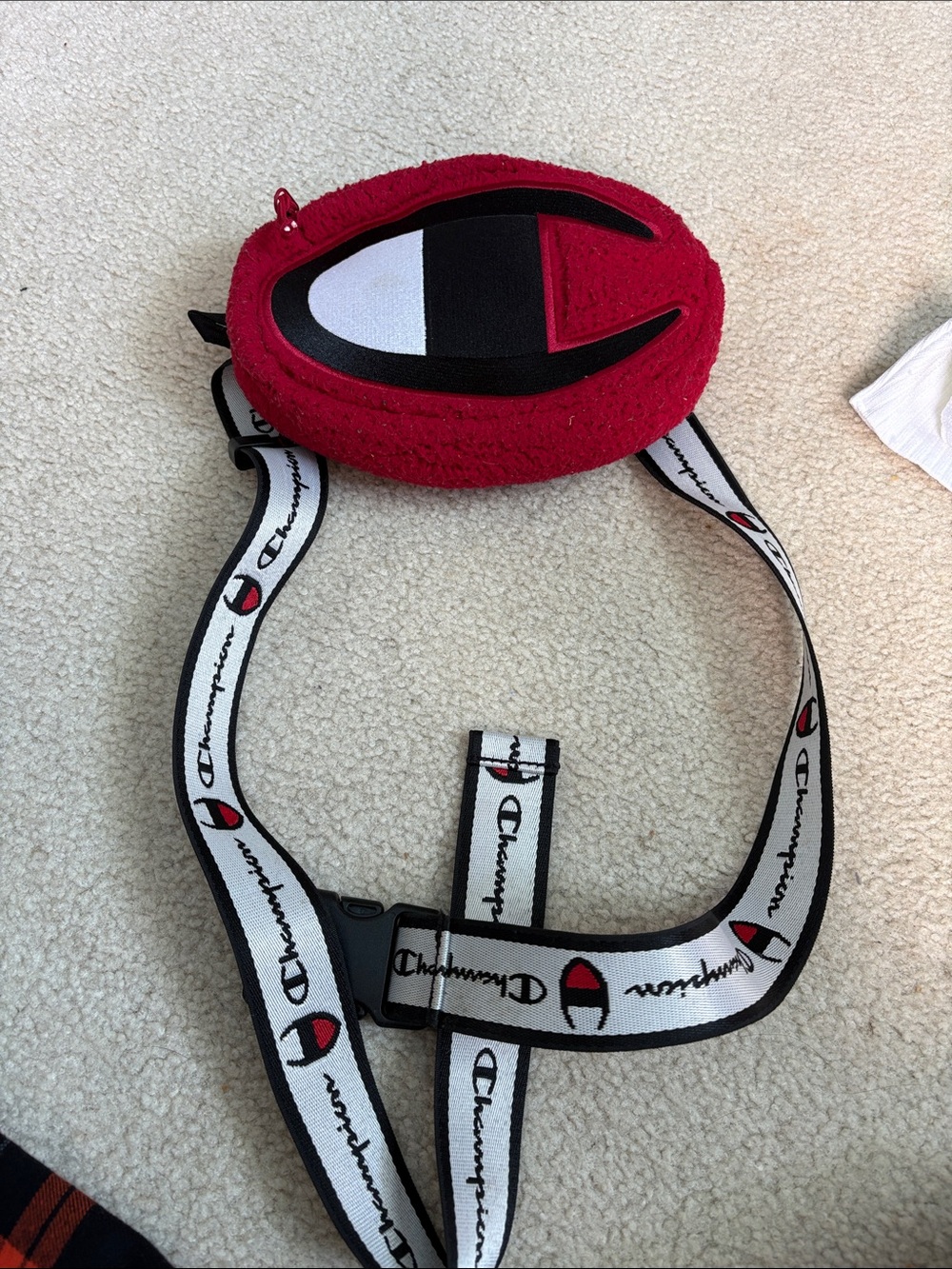 Champion Red Logo Crossbody Pouch with Branded Strap